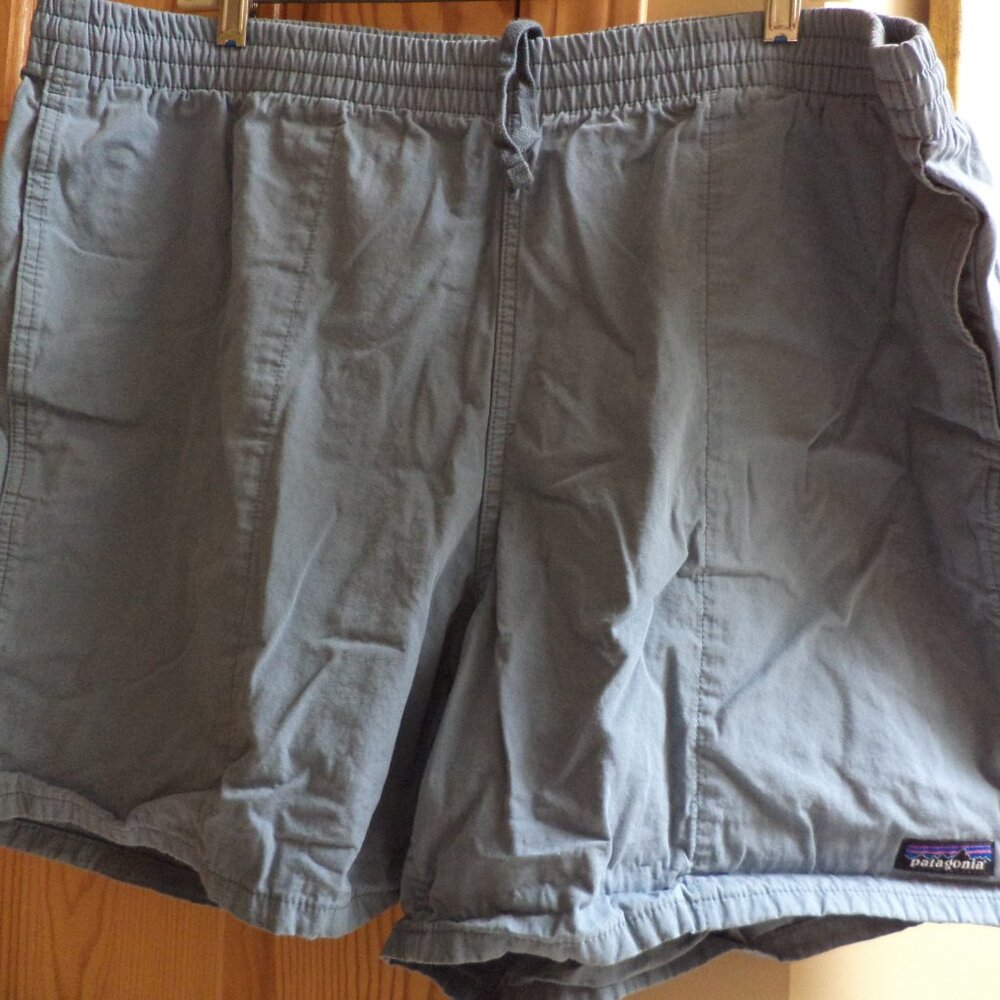 PATAGONIA SHORTS - Elastic Wait + Drawstring - Light Blue 100% Cotton - Size:XXL